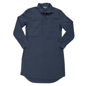 Title Nine Wren Utility Shirt Dress Womens Medium Navy Blue Outdoor Travel